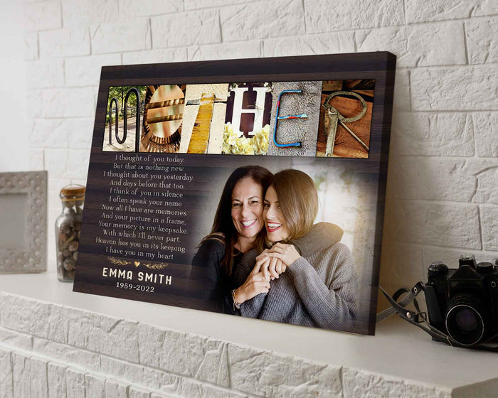 Personalized Memorial Gifts for Loss of Mother, I Thought of You Today Memorial Canvas, Mom Memorial Gifts