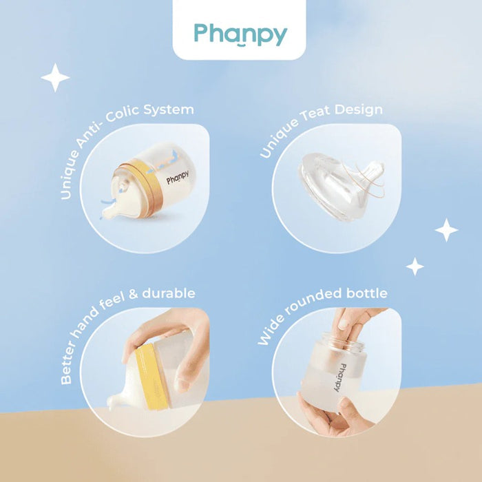PHANPY Phanpy Anti Colic Glass Bottle (160ml/240ml) | Isetan KL Online Store