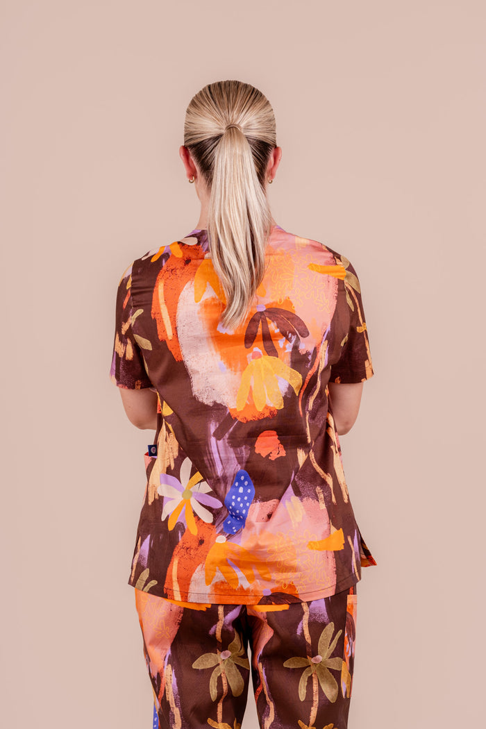 Picnic - Women's Printed Scrub Top