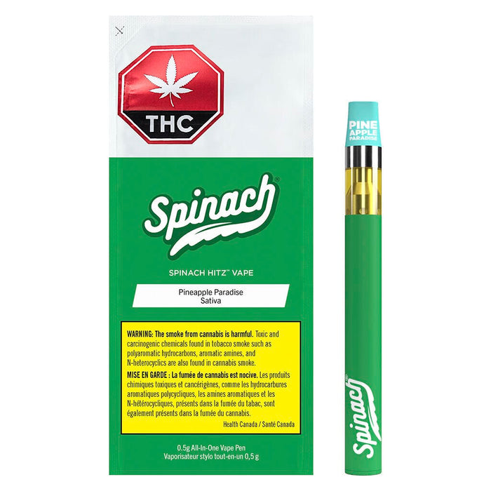 Front view of the Pineapple Paradise AIO Disposable Vape, with a white label and bold branding on a dark background.