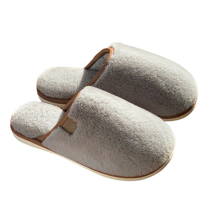 Plush Slippers Warm Solid House Shoes Non-slip Bedroom Floor Home Slipper For Women Men 🇨🇳