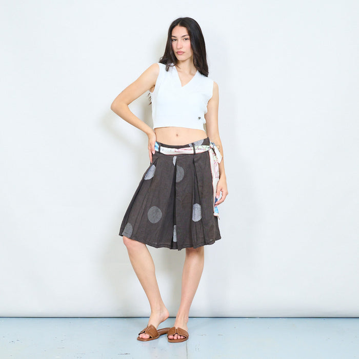Polka dot belted shorts wholesale