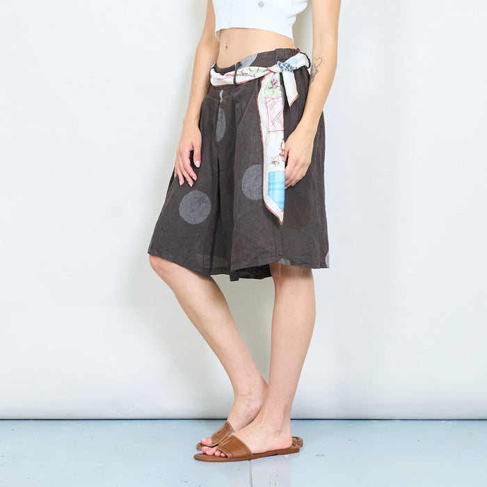 Polka dot belted shorts wholesale