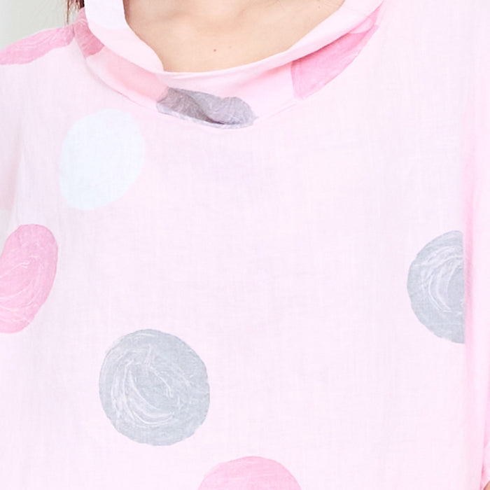 Polka dot oversized loose blouse with bow sleeve detail wholesale