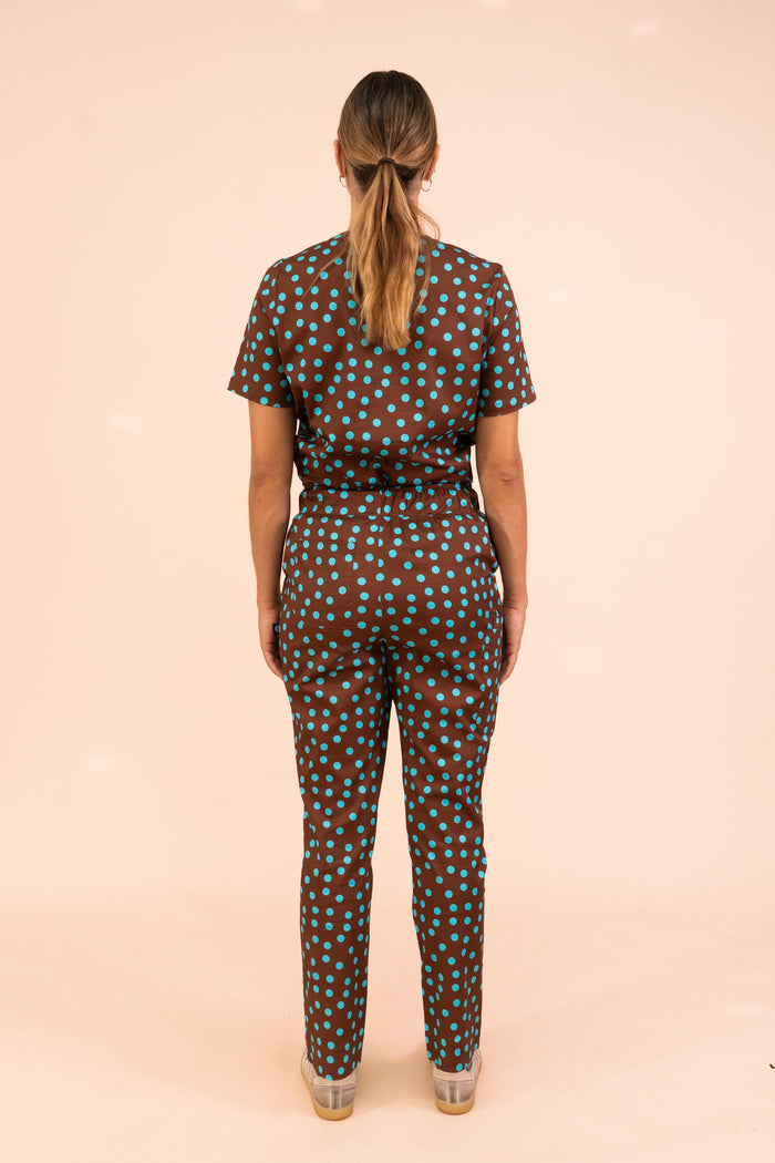 Polka Dots - Women's Premium Printed Scrub Pants