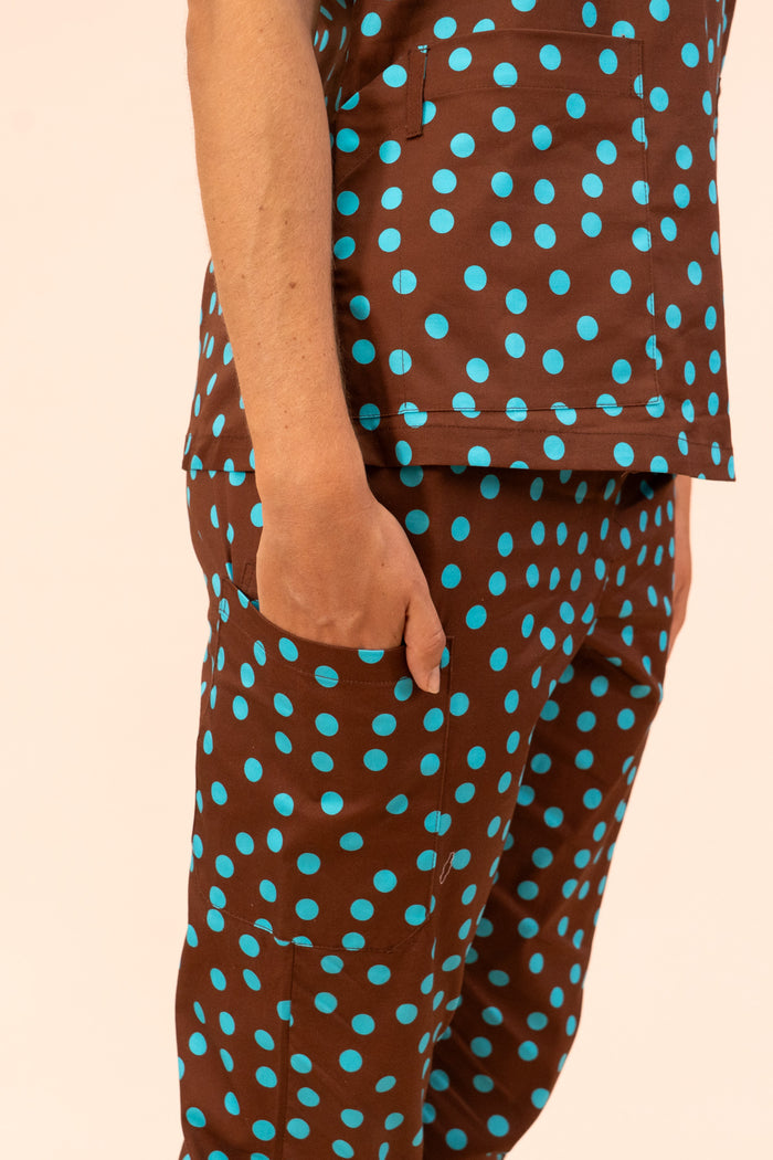 Polka Dots - Women's Premium Printed Scrub Pants