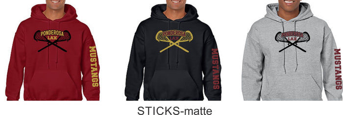 Pondo LAX Basic Hoodie- 4 Designs- Matte or Glitter