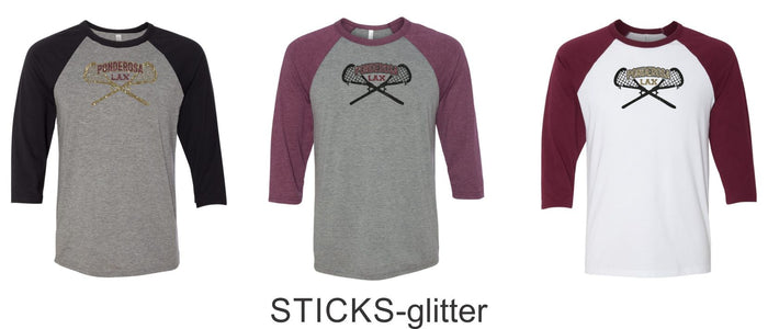 Pondo LAX Bella Canvas Unisex Raglan T-Shirt - 4 New Designs