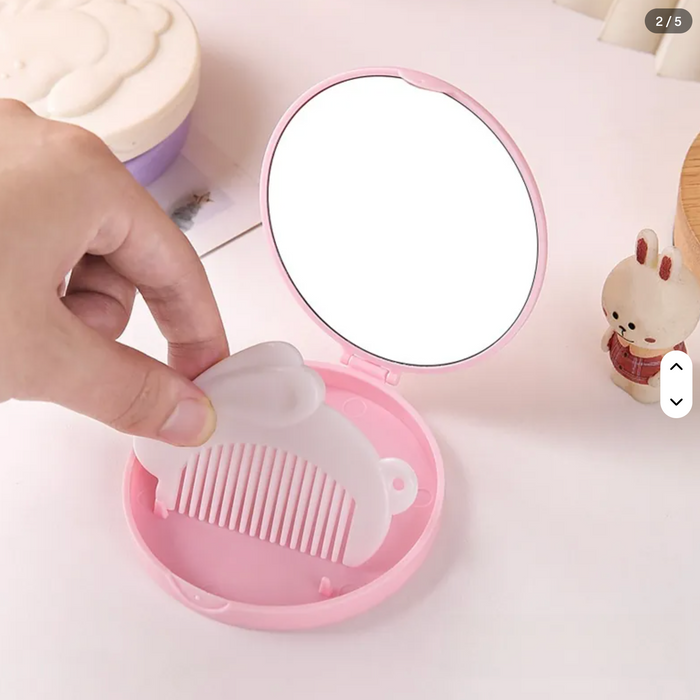 Portable Bunny Mirror and Comb