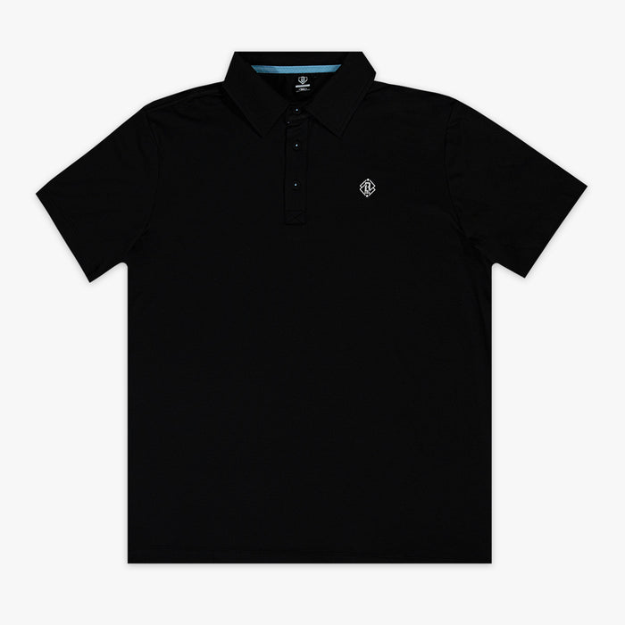 Black Pro Series Elite polo — front view