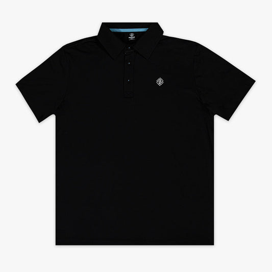 Black Pro Series Elite polo — front view