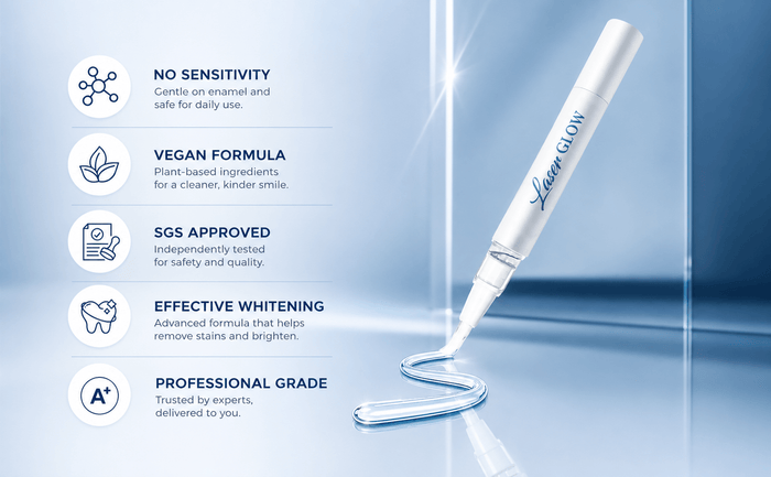 Teeth whitening gel pen with vegan formula and SGS testing