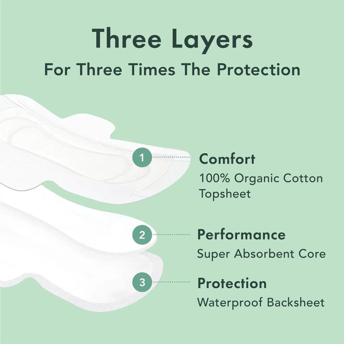 Rael Organic Cotton Cover Pads - Overnight 12 pads