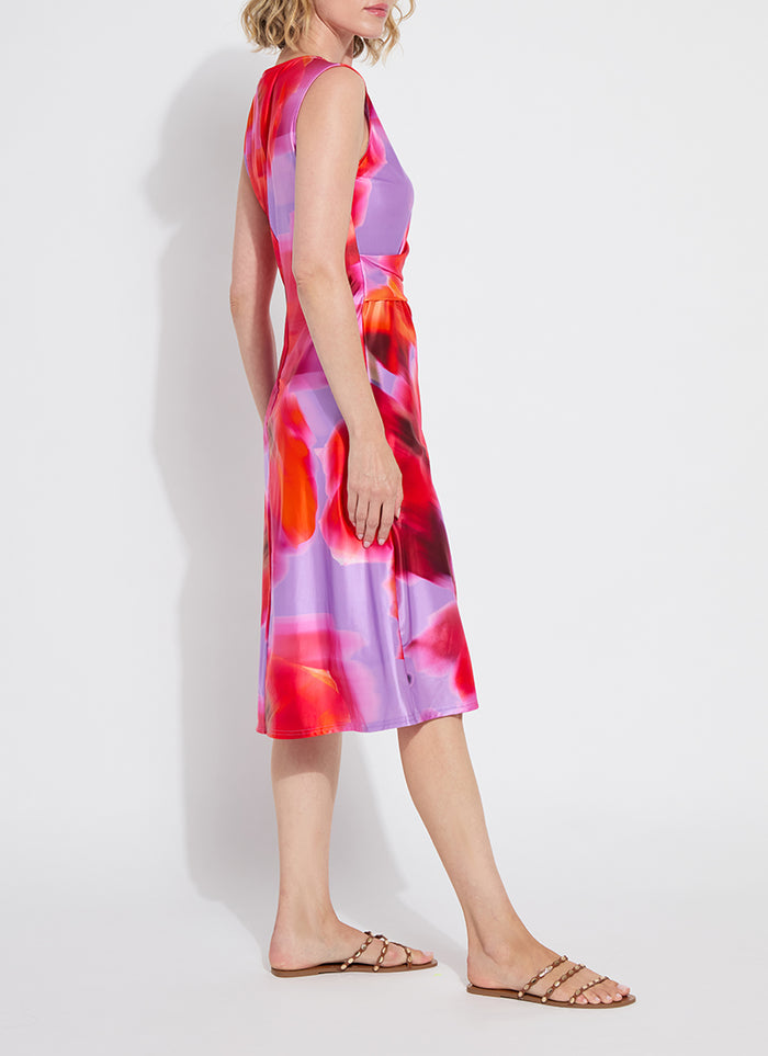 Raquel Side Drape Printed Dress in Floating Floral - Madison's Niche