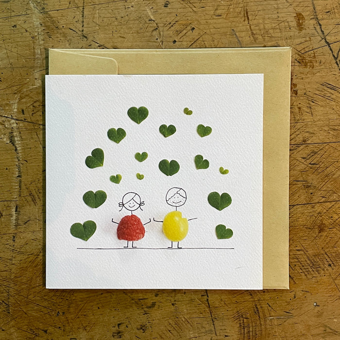 Rawmona and Rawbert Hearts Card