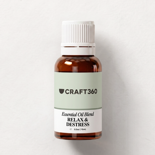 Bottle of Craft360 Australian Bush essential oil blend on a white background
