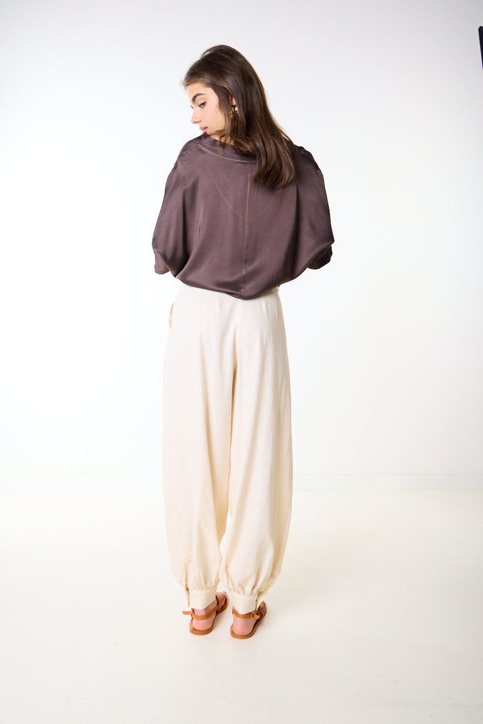 Relaxed elastic cuff tapered balloon trouser wholesale