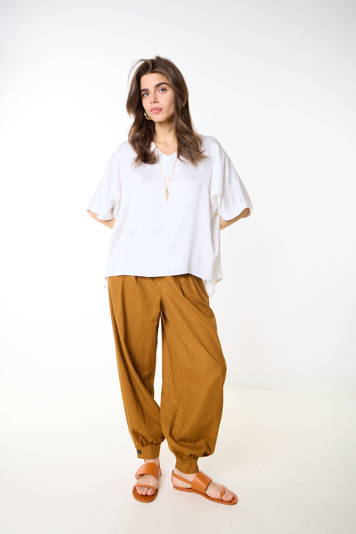 Relaxed elastic cuff tapered balloon trouser wholesale