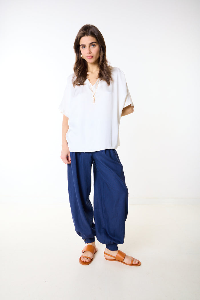 Relaxed elastic cuff tapered balloon trouser wholesale