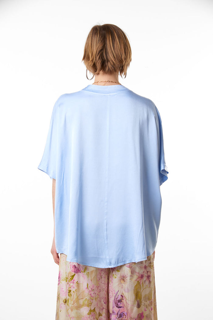 Relaxed fit soft drape short sleeve top wholesale