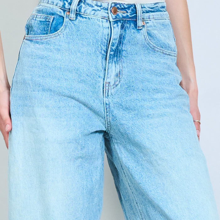 Relaxed straight-leg denim jeans with soft washed texture wholesale