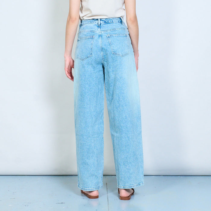 Relaxed straight-leg denim jeans with soft washed texture wholesale