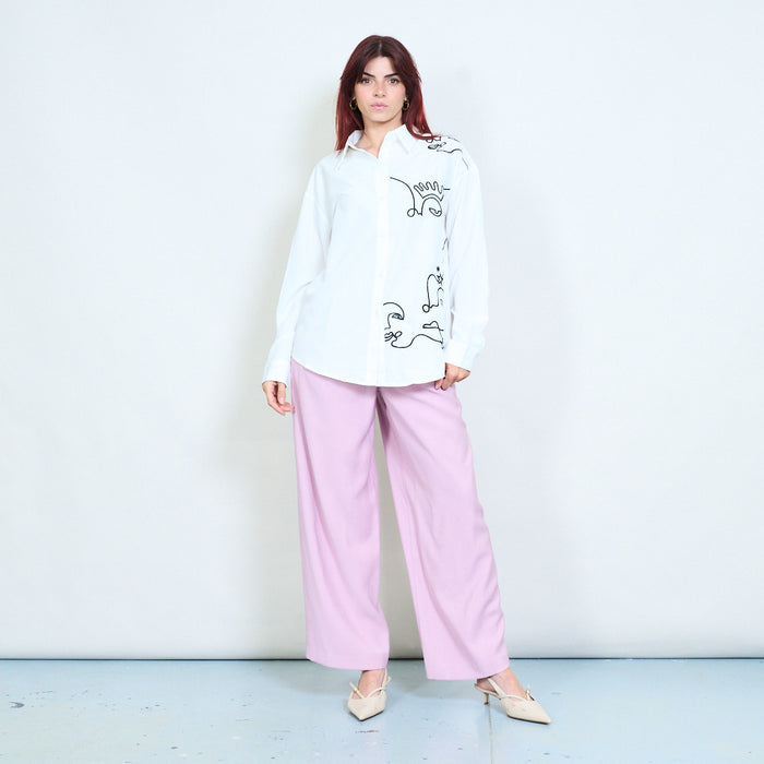Relaxed wide leg high waist trouser wholesale