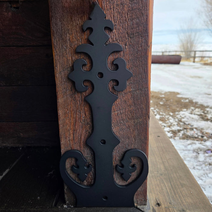 Renaissance Iron Faux Post base - Straps Only, No Base  | Not Structural