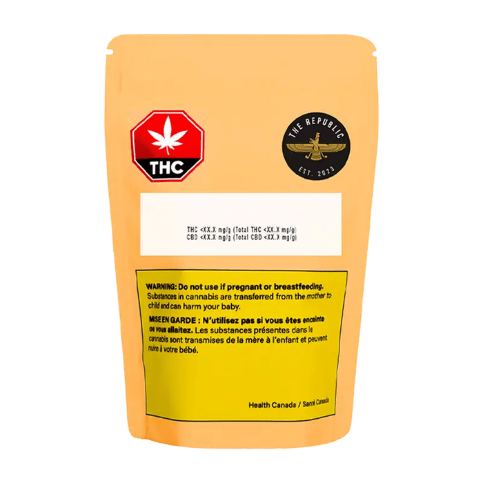 Front view of the “Republic 25%” product packaging with a green logo and gold lettering, set against a white background.