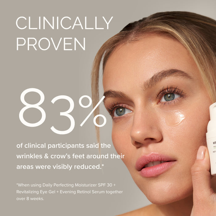 Woman applying skincare product with clinical proven