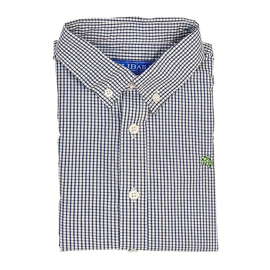 Roscoe Windowpane Button Down Navy