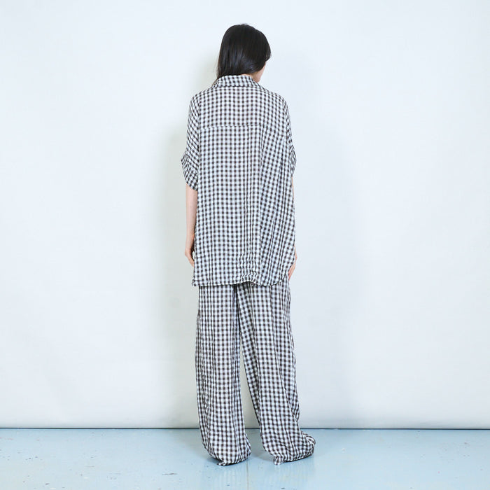 Rustic gingham airy button shirt wholesale