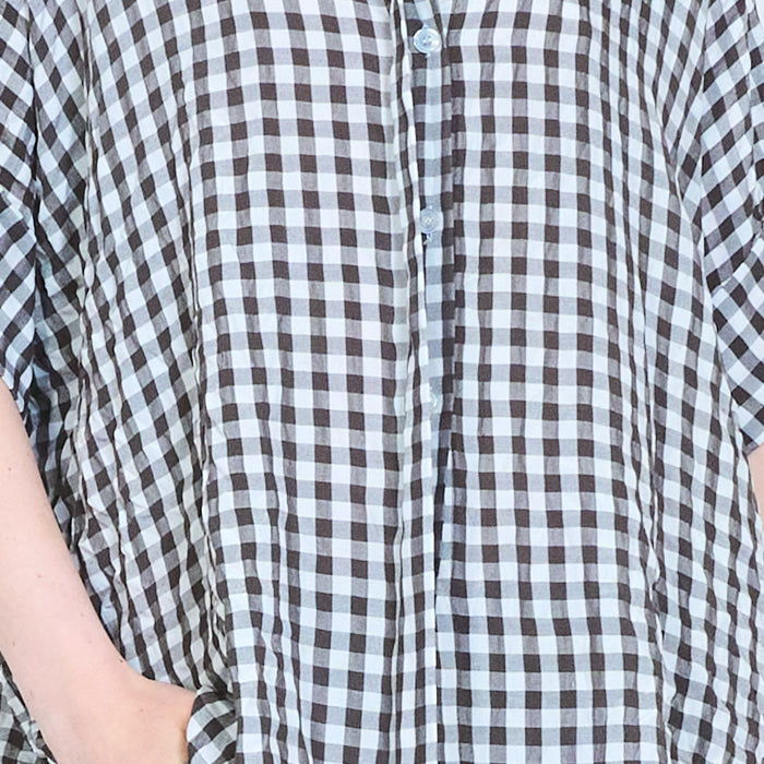 Rustic gingham airy button shirt wholesale