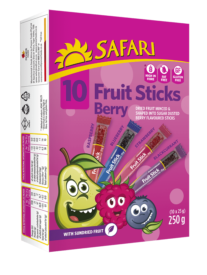 Safari Berry Fruit Sticks 10 x 25g