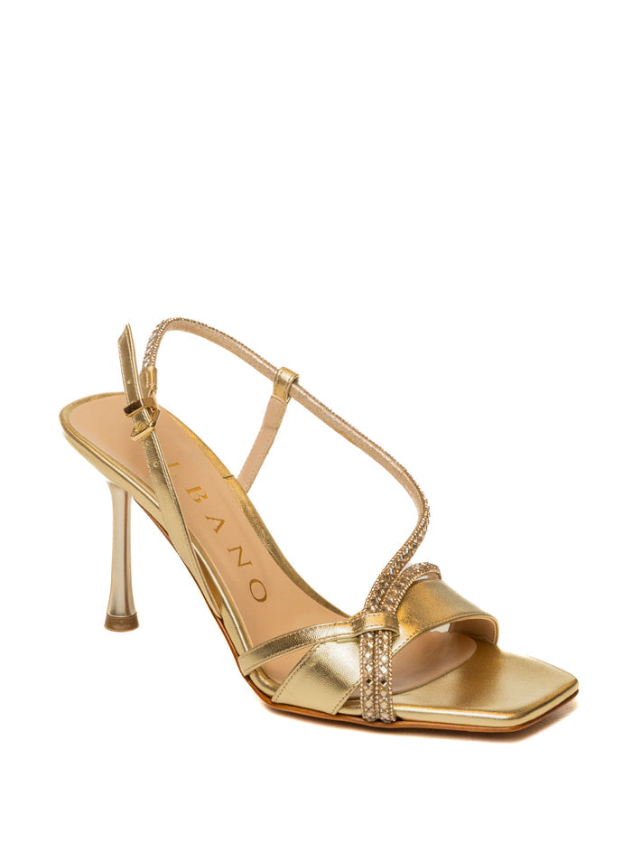 ALBANO Sandalo pelle oro 5522 SOFT-PLATINO