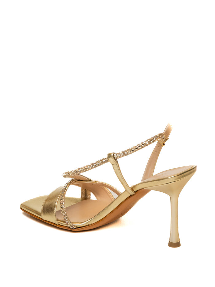 ALBANO Sandalo pelle oro 5522 SOFT-PLATINO