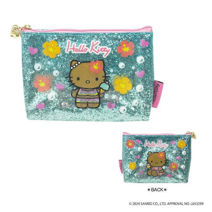 Sanrio Hello Kitty Gogo Gal Collection Glitter Pouch Hibiscus