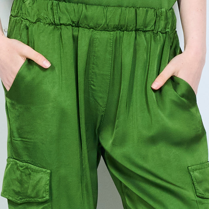 Satin feel cargo jogger trousers wholesale