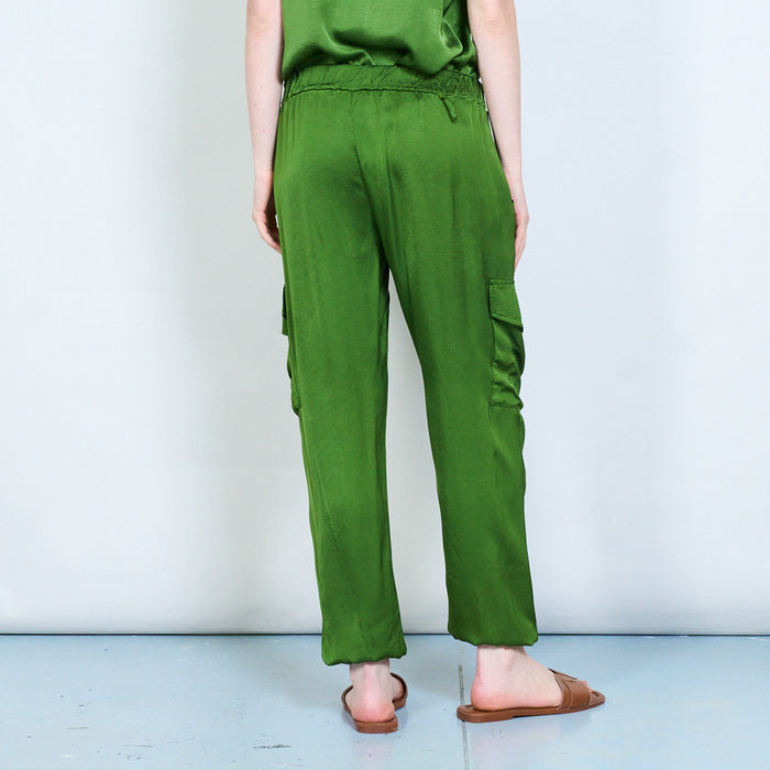 Satin feel cargo jogger trousers wholesale