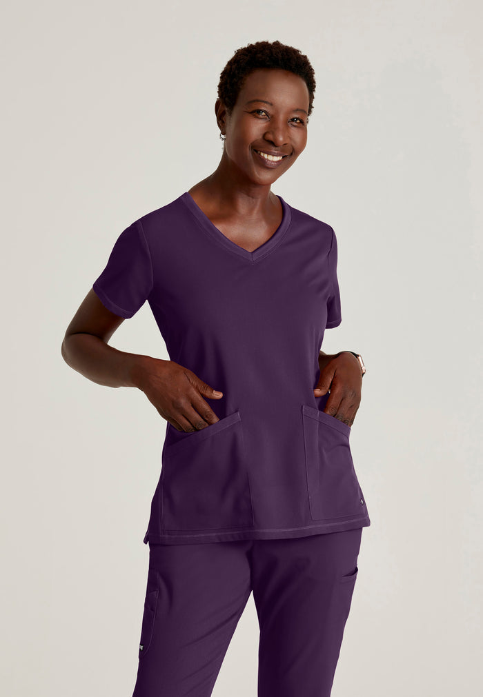 Serena Top - Eggplant - Grey's Anatomy Scrubs