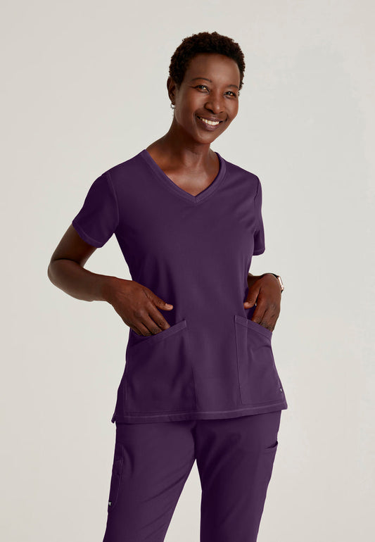 Serena Top - Eggplant - Grey's Anatomy Scrubs
