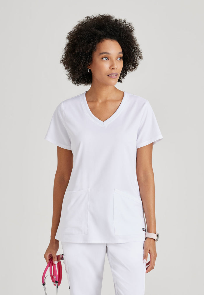 Serena Top - White - Grey's Anatomy Scrubs