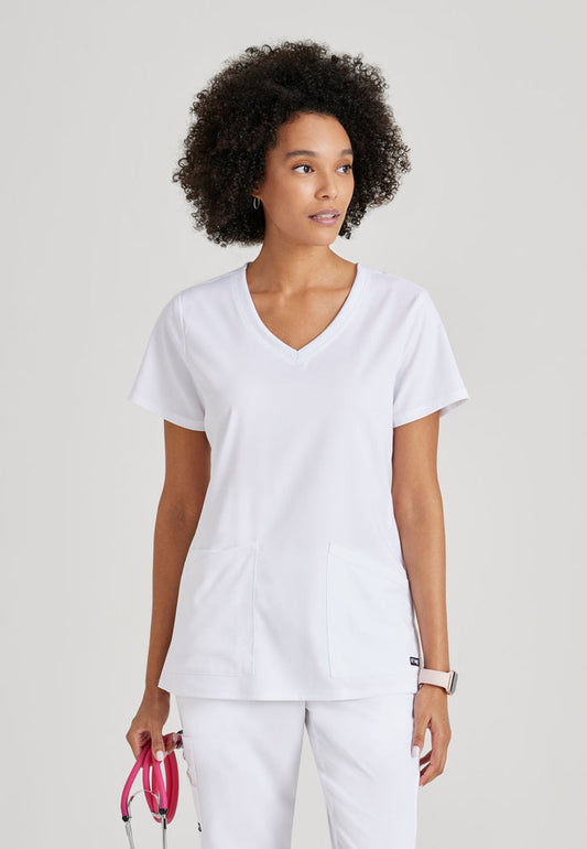 Serena Top - White - Grey's Anatomy Scrubs