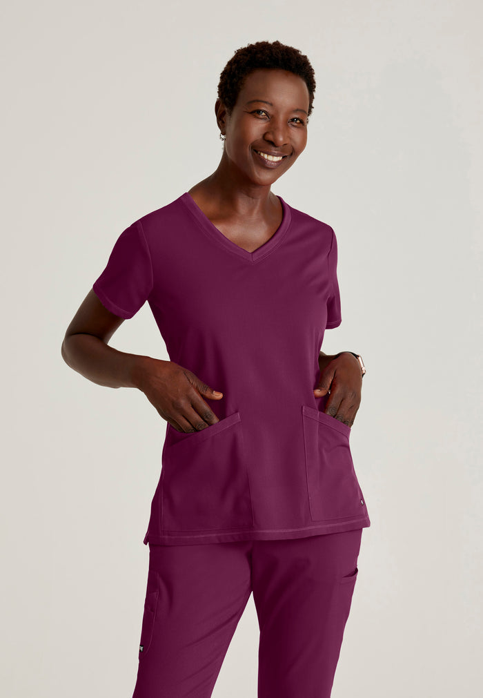 Serena Top - Wine - Grey's Anatomy Scrubs