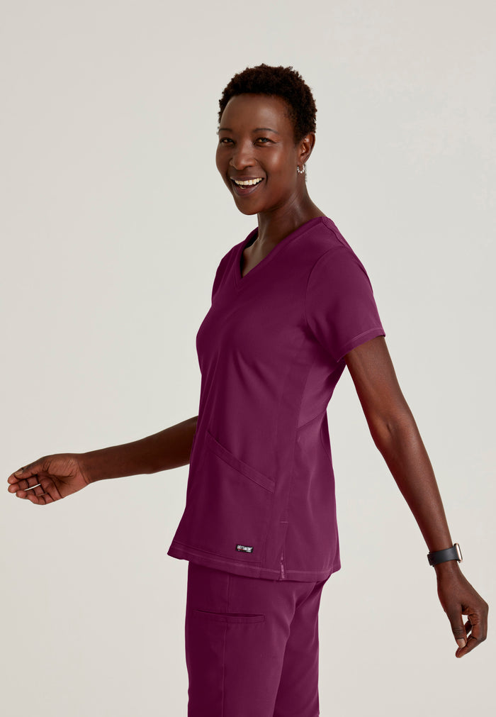 Serena Top - Wine - Grey's Anatomy Scrubs