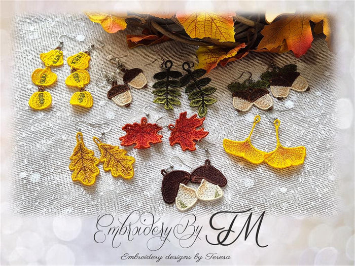 Set Fall earrings /  4x4 hoop