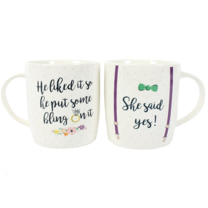 Set of 2 She Said Yes Mugs 🇬🇧