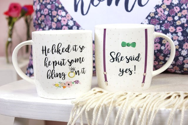 Set of 2 She Said Yes Mugs 🇬🇧