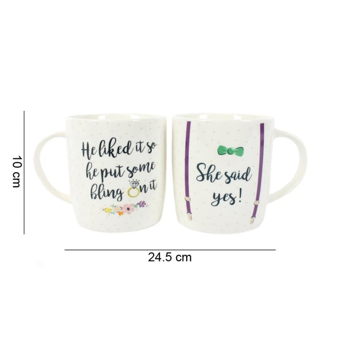 Set of 2 She Said Yes Mugs 🇬🇧