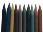 Set of all 10 Choxils underglaze sticks, sharpened tips side by side in assorted colours